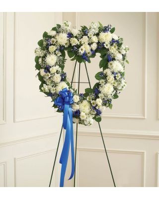 Always Remember Blue & White Floral Heart Tribute 