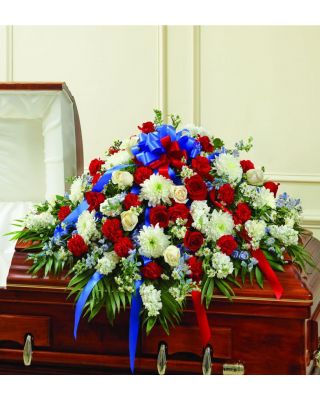 Red, White & Blue Half Casket Cover 