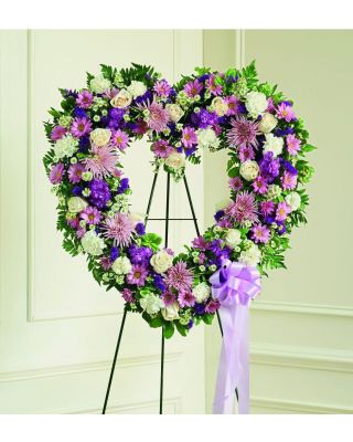 Always Remember Floral Heart Tribute - Lavender 