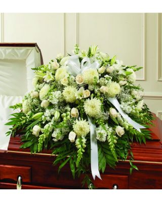 White Mixed Half Casket Cover 