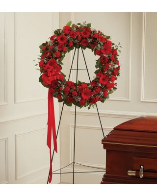Serene Blessings Standing Wreath - Red 