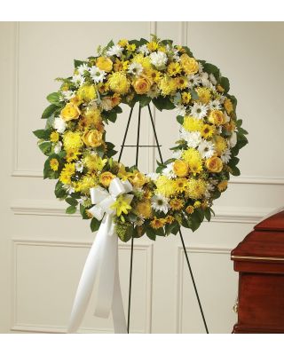 Cherished Memories Half Casket Cover All Roses - Yellow 