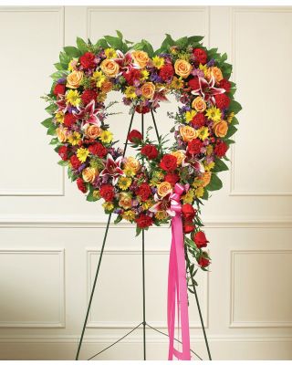 Always Remember Floral Heart Tribute - Bright 