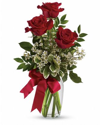 Thoughts of You Bouquet with Red Roses 