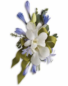Blue and White Elegance Corsage 
