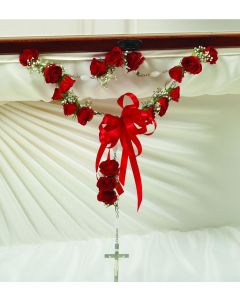 Small Rosary with Red Spray Roses 